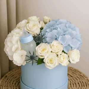 Baby boy flower box arrangement #16