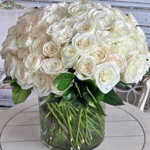 White roses arrangement #13 (vase included)